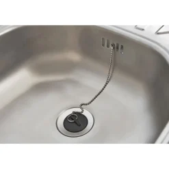 Respekta Edelstahl-Spüle inkl Ab- und Überlaufgarnitur 86 cm