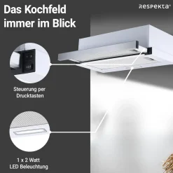 Respekta Flachschirmhaube Tessa CH4138IXC 60 cm