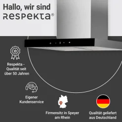 respekta Haube Edelstahl 60cm EEK A++9 Leistungsstufen LED-Beleuchtung