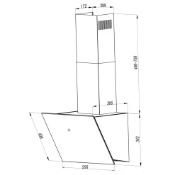 Respekta Haube Schwarz, 60 cm, EEK A++9 Leistungsstufen LED-Beleuchtung