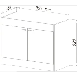 Respekta Samara Komplettspüle KS50D 100 x 50 cm Weiß / Weiß