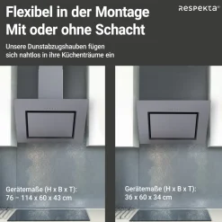 respekta Schraeghaube CH22020 IXA 60cmEdelstahl EEK B