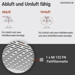 Respekta Suna Unterbauhaube DH640IXL 60 cm Edelstahl