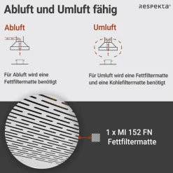 Respekta Suna Unterbauhaube DH540IXL 50 cm Edelstahl