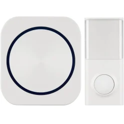 REV Ritter Funk-Gong mit Taster kompakte Bauform mit Licht 58 Melodien 50m weiß