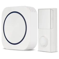 REV Ritter Funk-Gong mit Taster kompakte Bauform mit Licht 58 Melodien 50m weiß