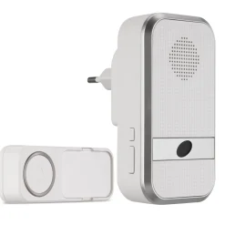 REV Ritter Funk-Gong mit Taster kompakt Orchestra für Steckdose 58 Melodien 150m weiß