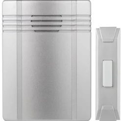 REV Ritter Funk-Gong mit Taster kompakte Bauform 2-Klang 25m silber