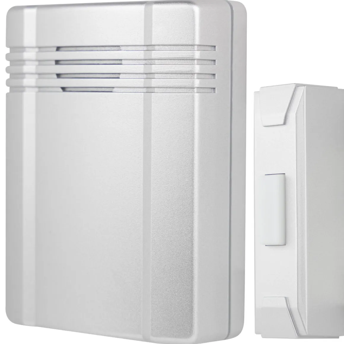 REV Ritter Funk-Gong mit Taster kompakte Bauform 2-Klang 25m silber