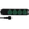 REV Ritter Steckdosenleiste IP 44 4-fach 1,4 m scharz-grün