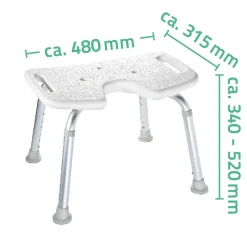 Ridder Bade-/Duschhocker höhenverstellbar mit Hygieneausschnitt