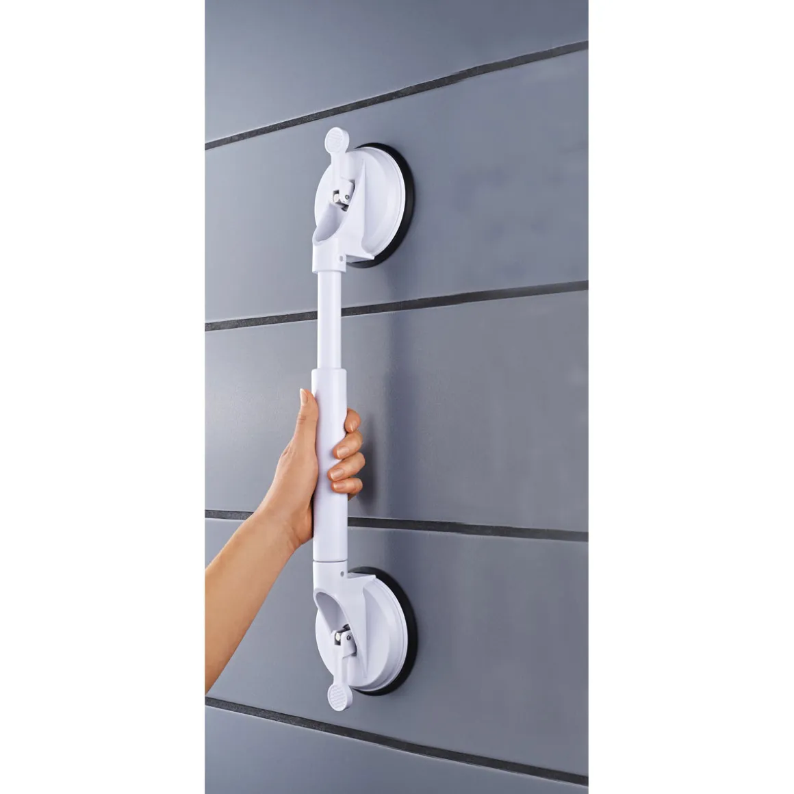 Ridder Reisesauggriff mit 2 Saugern 44,5-57,5 cm teleskopierbar weiß