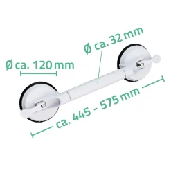 Ridder Reisesauggriff mit 2 Saugern 44,5-57,5 cm teleskopierbar weiß