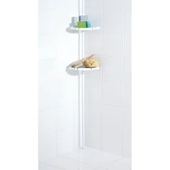 Ridder Teleskop-Duscheckregal mit 4 Ablagen 130-260 cm weiß