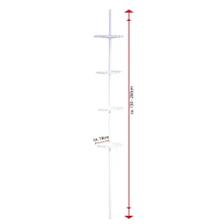 Ridder Teleskop-Duscheckregal mit 4 Ablagen 130-260 cm weiß