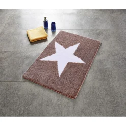 Ridder Teppich Star 60 x 90 cm weiß-beige Polyester-Microfaser