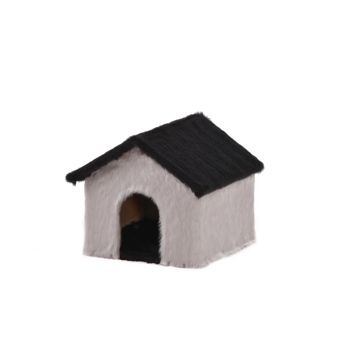 Rohrschneider Kuschelhöhle mit Plüschdach, grau-schwarz