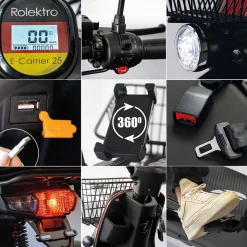 Rolektro E-Carrier 25 V.3 Lithium, Rot, ohne Koffer, 60V-32,5Ah Akku, 1000 Watt