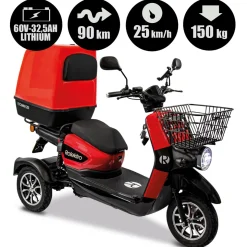Rolektro E-Carrier „25 V.3“ Rot, mit Koffer