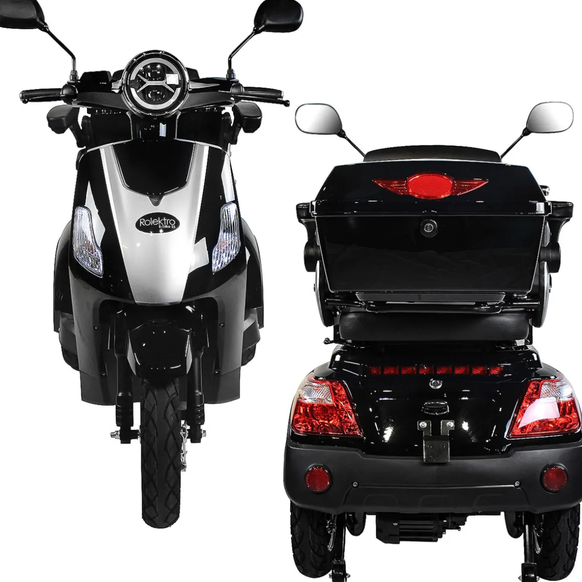 Rolektro E-Dreiradroller „25 V.3“ 1000 W, schwarz