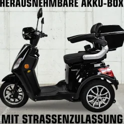 Rolektro E-Dreiradroller „25 V.3“ 1000 W, schwarz