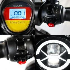 Rolektro E-Dreiradroller „25 V.3“ 1000 W, schwarz