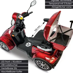 Rolektro E-Quad 15 V.3 Lithium Rot 60V-30Ah Akku 1000 Watt