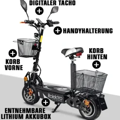 Rolektro E-Scooter „E-Joy 20 “, Schwarz