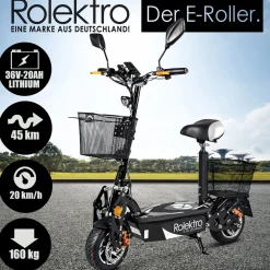 Rolektro E-Scooter „E-Joy 20 “, Schwarz