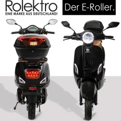 Rolektro Retro Roller E-Roller 45 km/h Lithium V.2021 Schwarz 60V-27,5Ah 2000W
