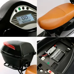 Rolektro Retro Roller E-Roller 45 km/h Lithium V.2021 Schwarz 60V-27,5Ah 2000W