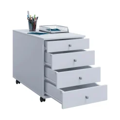 Rollcontainer Lona Maxi weiß/silber