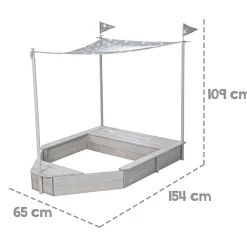 Sandkasten Boot 65 x 109 x 154 cm