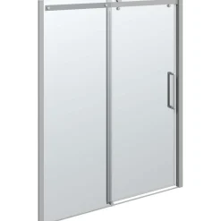 Scanbad Schiebetür Deluxe 200 x 80 x 0,8 cm Chrom/Klar