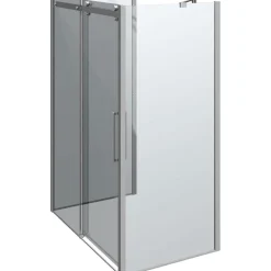 Scanbad Schiebetür mit 2 Panel Deluxe 140 x 90 cm Chrom/Klar