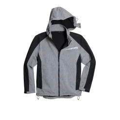Scheibler Hoody Professional Softshell dunkelgrau meliert/schwarz Größe S
