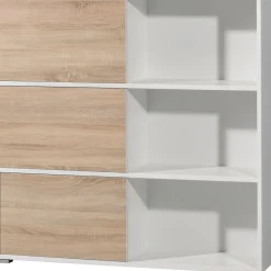 Schiebetürregal 120 x 119 x 35 cm anthrazit/Sonoma Eiche