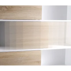 Schiebetürregal 120 x 196 x 35 cm weiß/Sonoma Eiche