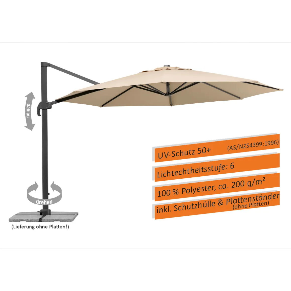 Schneider Schirme Ampelschirm Rhodos Grande