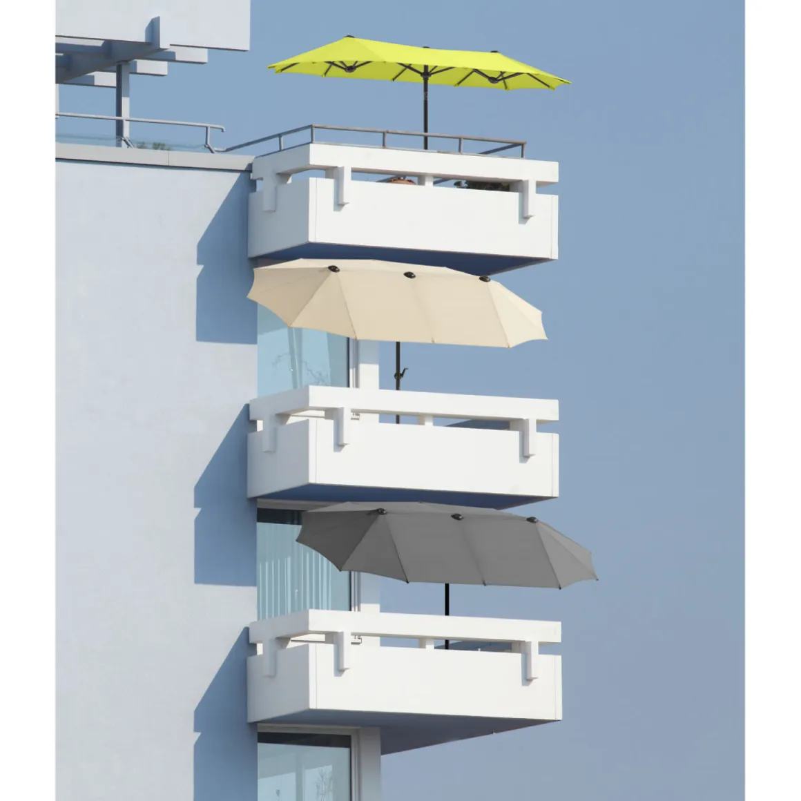 Schneider Schirme Sonnenschirm Salerno 300 x 150 cm Natur