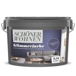 Schöner Wohnen Farbe Wandfarbe Glimmerfarbe glamorous blue 2,5 Liter