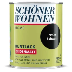 Schöner Wohnen Farbe Buntlack Home schwarz seidenmatt 750 ml
