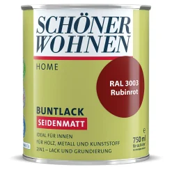 Schöner Wohnen Farbe Buntlack Home rubinrot seidenmatt 750 ml