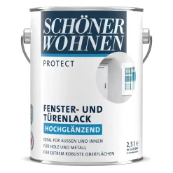 Schöner Wohnen Farbe Fenster- und Türenlack Protect weiß glänzend 2,5 L