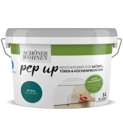 Schöner Wohnen Farbe pep up Petrol für Möbel Türen und Küchenfronten 1 L
