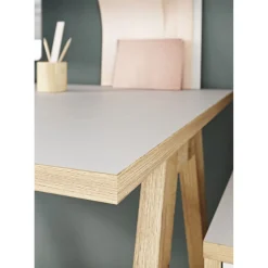 Schreibtisch 160 x 75 x 80 cm weiß/Navarra Eiche