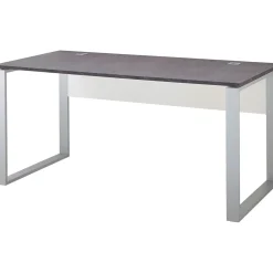 Schreibtisch Altena mit Metallkufen 158 x 75 x 79 cm weiß/Basalto-Dunkel