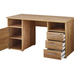 Schreibtisch Keep mit Stauraum 145 x 75 x 70 cm Navarra-Eiche-Nachbildung