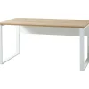 Schreibtisch Lionel mit Metallkufen 158 x 75 x 79 cm weiß/Navarra-Eiche-Nachbildung