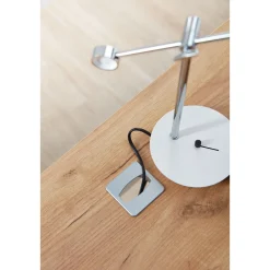 Schreibtisch Lionel mit Metallkufen 158 x 75 x 79 cm weiß/Navarra-Eiche-Nachbildung